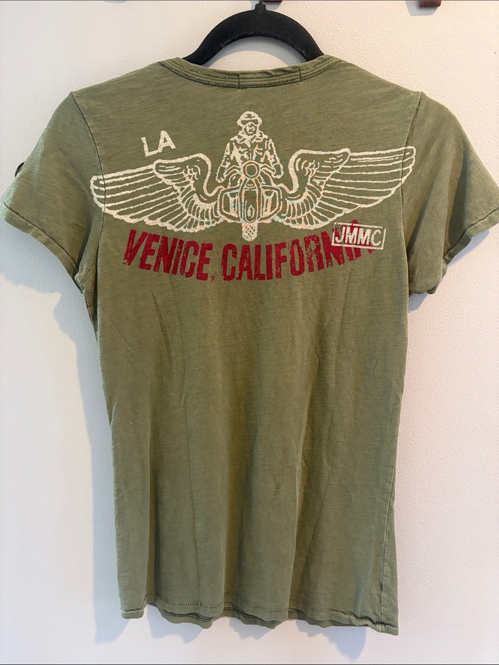 Vintage Lucky Brand Johnson Motors Olive '13 Rebels' Graphic Tee - Women's M - Picture 3 of 6